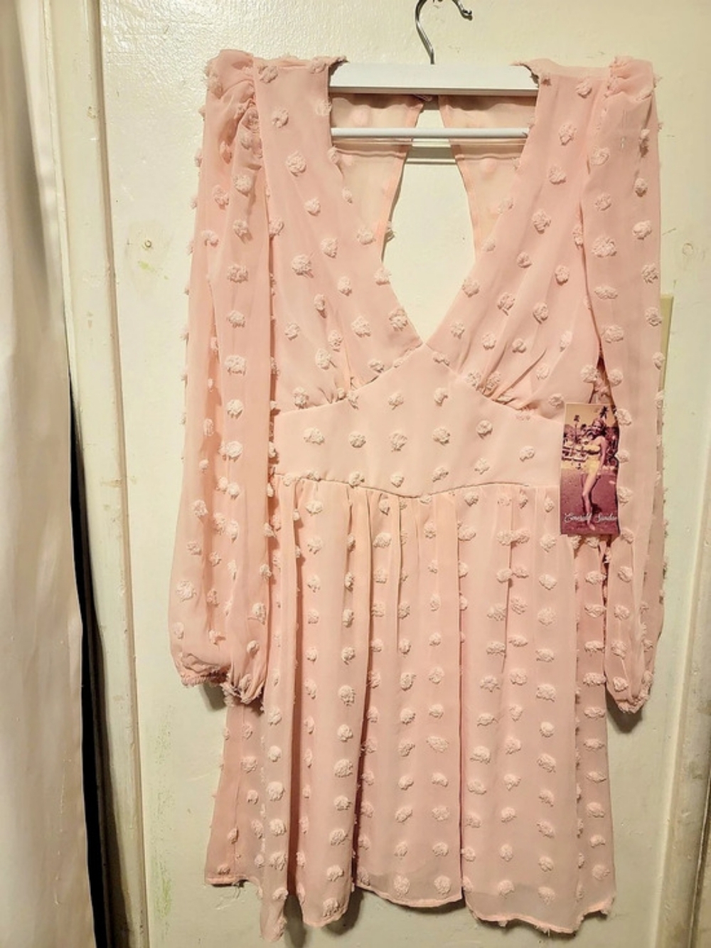 Emerald Sundae Pink Textured Mini Dress NWT